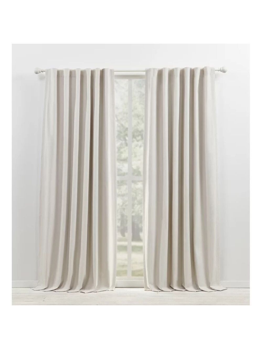 Lauren Ralph Lauren Curtain Panels Set of 2 Linen Poly Blend Cream 50x82”